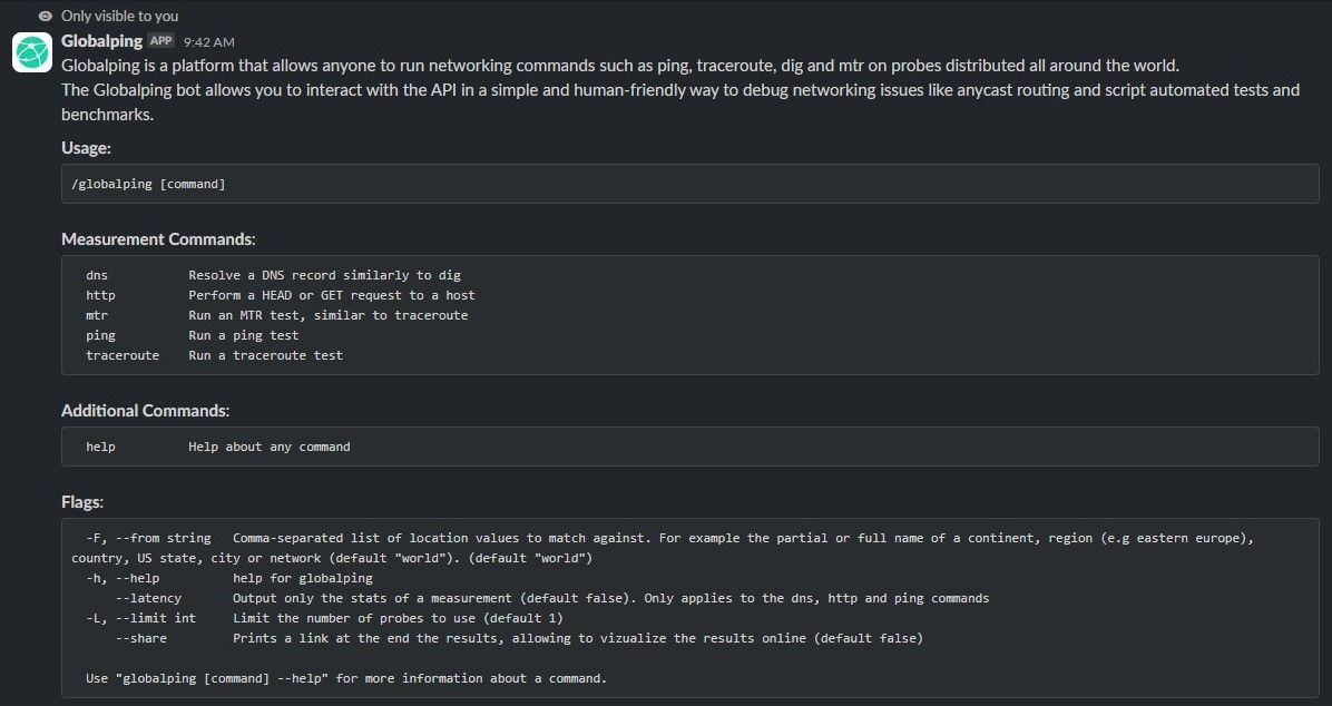 globalping-help-command